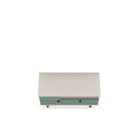 Manhattan Comfort Tribeca 35.43 TV Stand, Off White and Green Mint 5PMC86